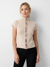 Luana | Damen Klassisches Kurzarm Strickoberteil