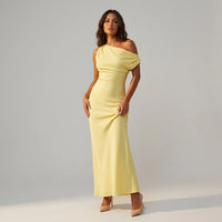 Susanna | Damen Ein Schulter Satin Abendkleid