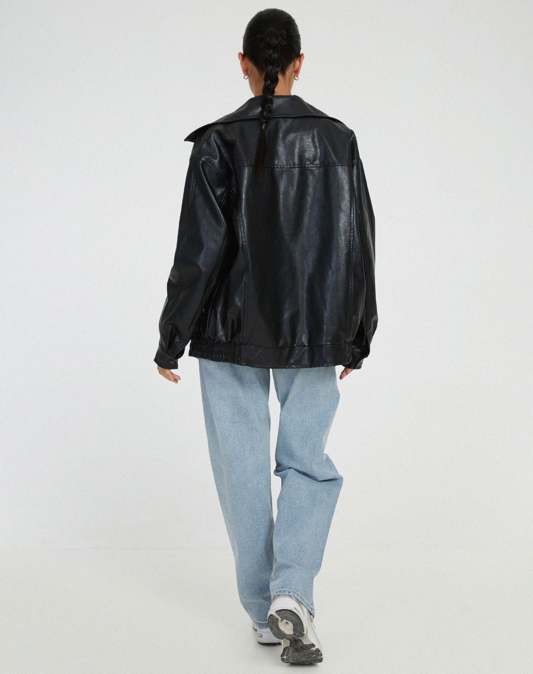 Vera | Damen Vintage Leder Oversized Jacke