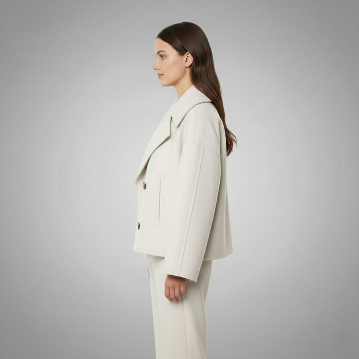 Aurora | Damen Elegante Knöpfen Kurzmantel