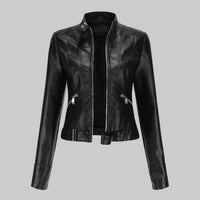 Mera | Elegant Women's Leather Biker Jacket with Belt