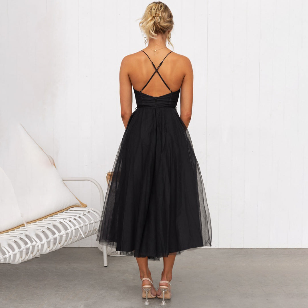 Fabia | Abito elegante a linea ad A da donna con spalline sottili