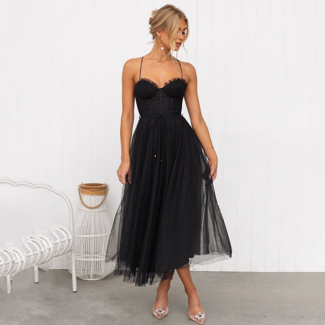 Fabia | Abito elegante a linea ad A da donna con spalline sottili