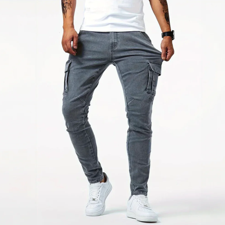 Curdin | Herren Stylische Cargo-Skinny Hose mit Stretch
