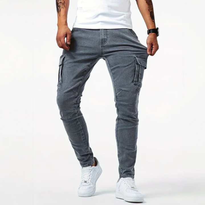 Curdin | Herren Stylische Cargo-Skinny Hose mit Stretch