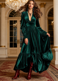 Loreley | Élégante robe longue plissée pour femme