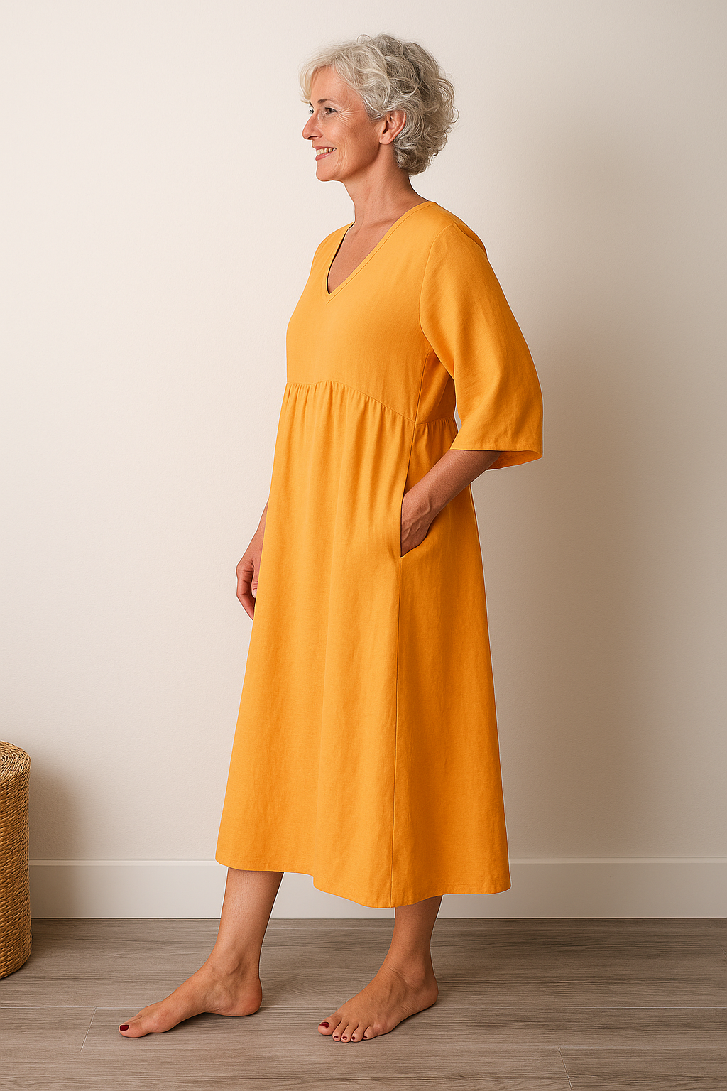 Franziska | Abito casual da donna a maniche corte con scollo a V