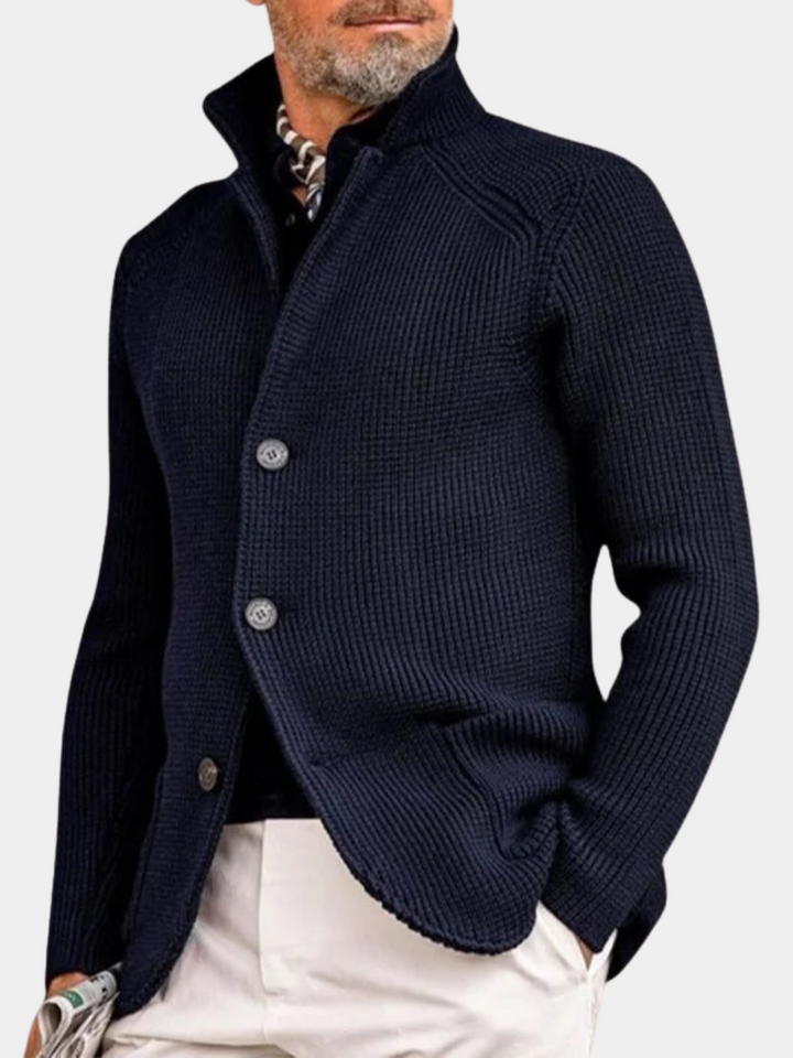 Daniel | Cardigan con bottoni raffinato da uomo con collo alla coreana
