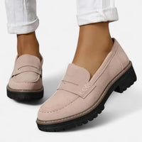 Stella | Women's Suede Platform Loafers with Low Heel