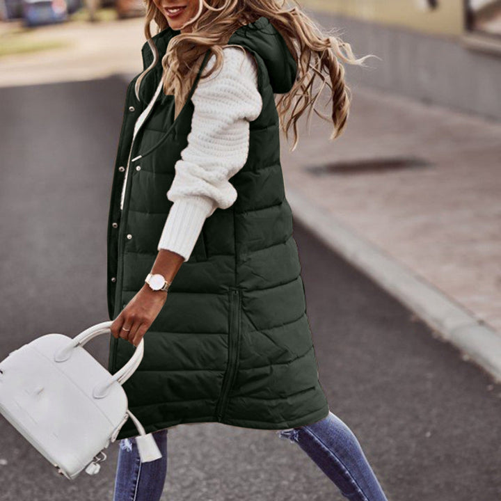 Janine | Damen Stilvolle Ärmellose Daunenjacke mit Kapuze