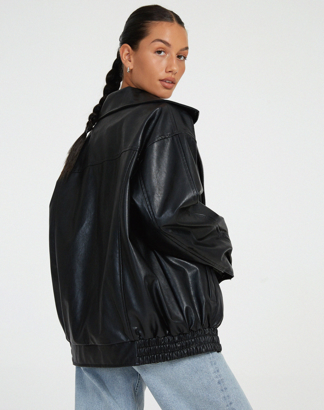 Vera | Damen Vintage Leder Oversized Jacke