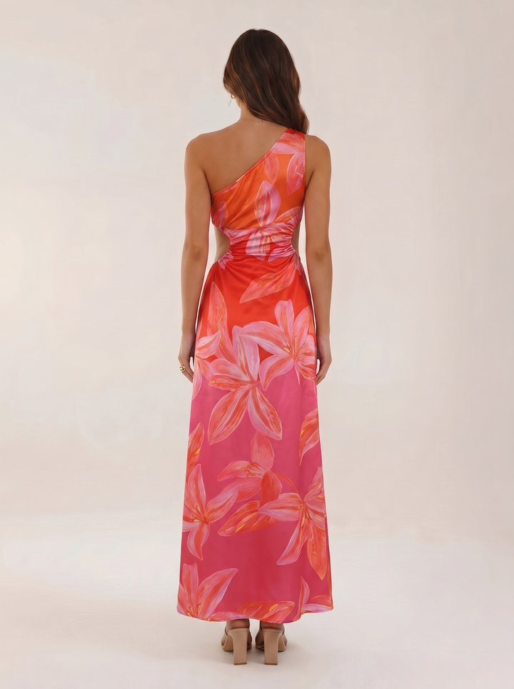 Elisa | Damen Elegantes Rosa Hochzeitsgast-Midikleid