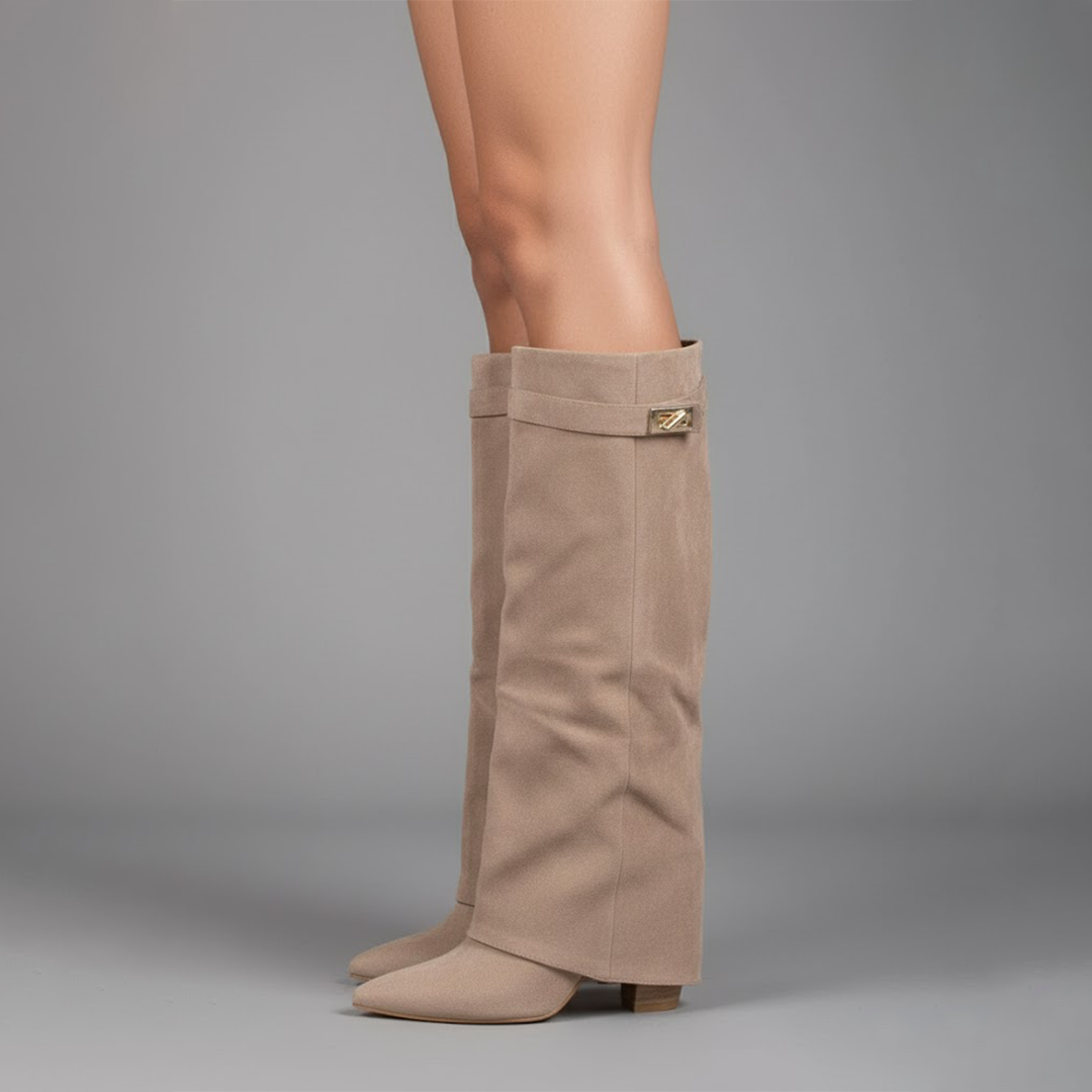 Katja | Bottes en daim mi-genou pour femmes