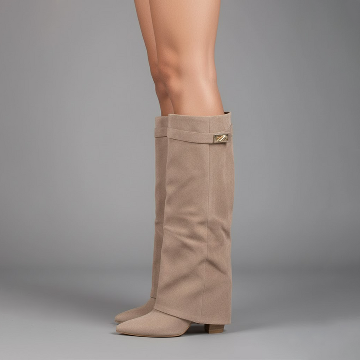 Katja | Bottes en daim mi-genou pour femmes