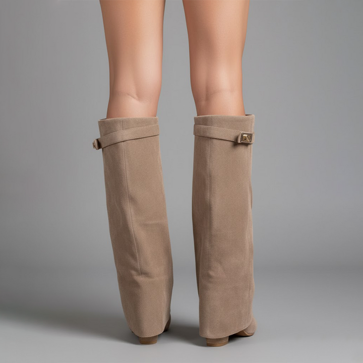 Katja | Bottes en daim mi-genou pour femmes