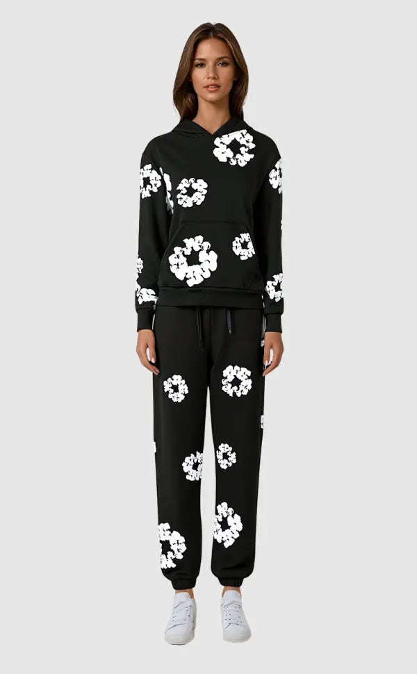 Florence | Felpa con cappuccio casual da donna con motivo floreale