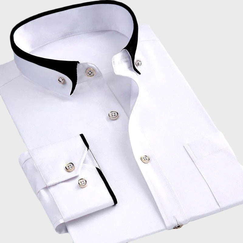 Herman | Chemise homme à manches longues avec col classique à revers