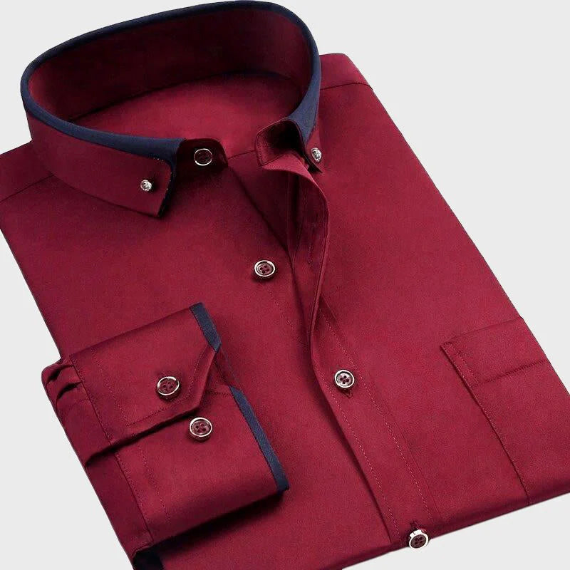Herman | Chemise homme à manches longues avec col classique à revers