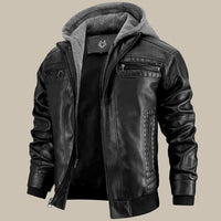 Joshua | Veste robuste en cuir à capuche pour homme