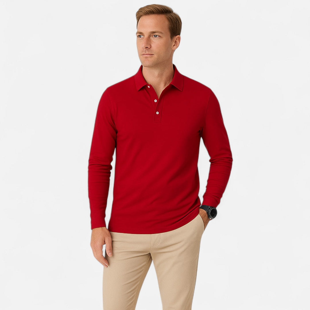 Jimmy | Polo classique à manches longues coupe regular pour homme