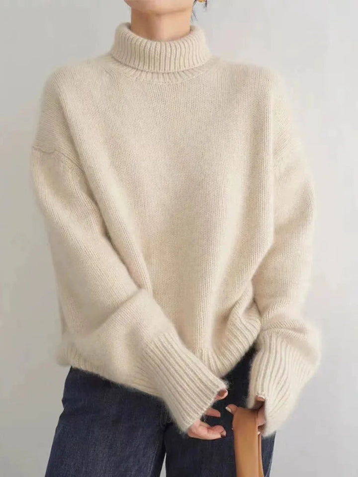Riley | Pull à col roulé élégant en maille mélangée de laine pour femme