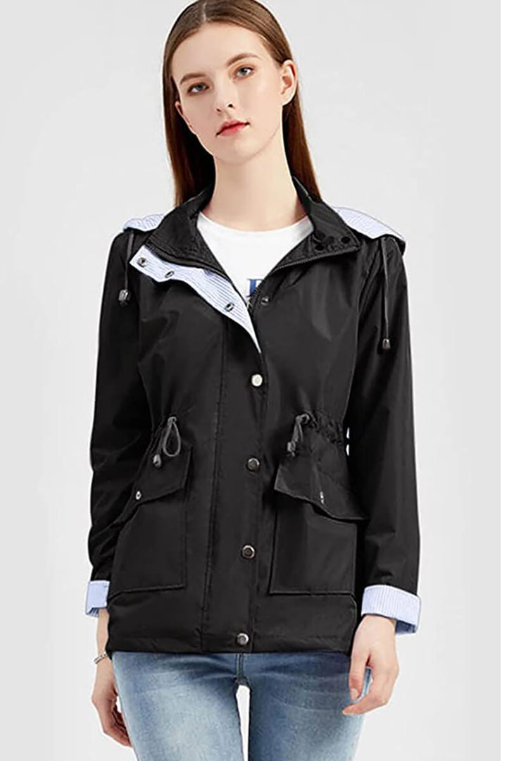 Anneliese | Veste de pluie à capuche avec cordon de serrage pour femmes