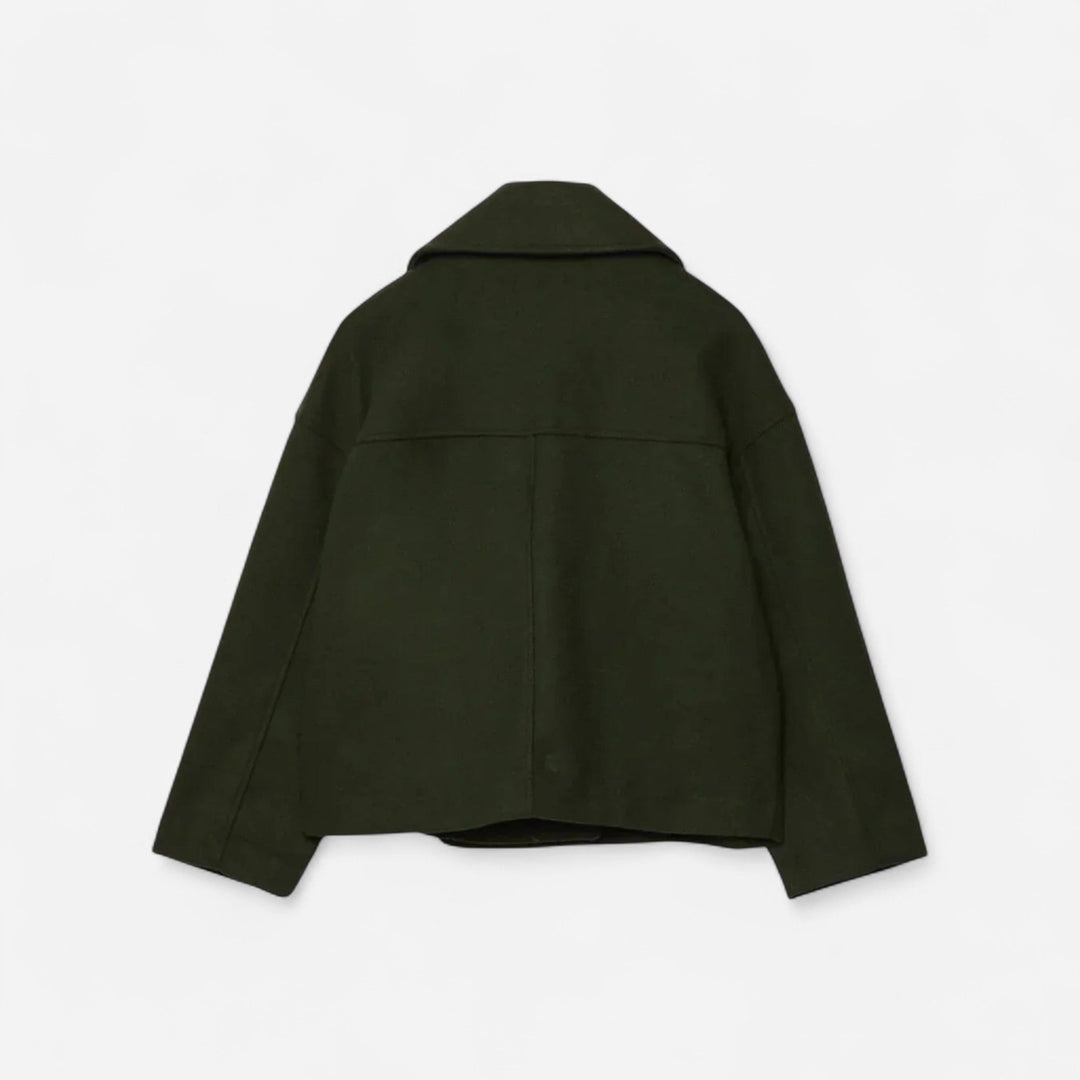 Lorena | Damen Stilvolle Elegante Kurze Mantel mit Knopfen