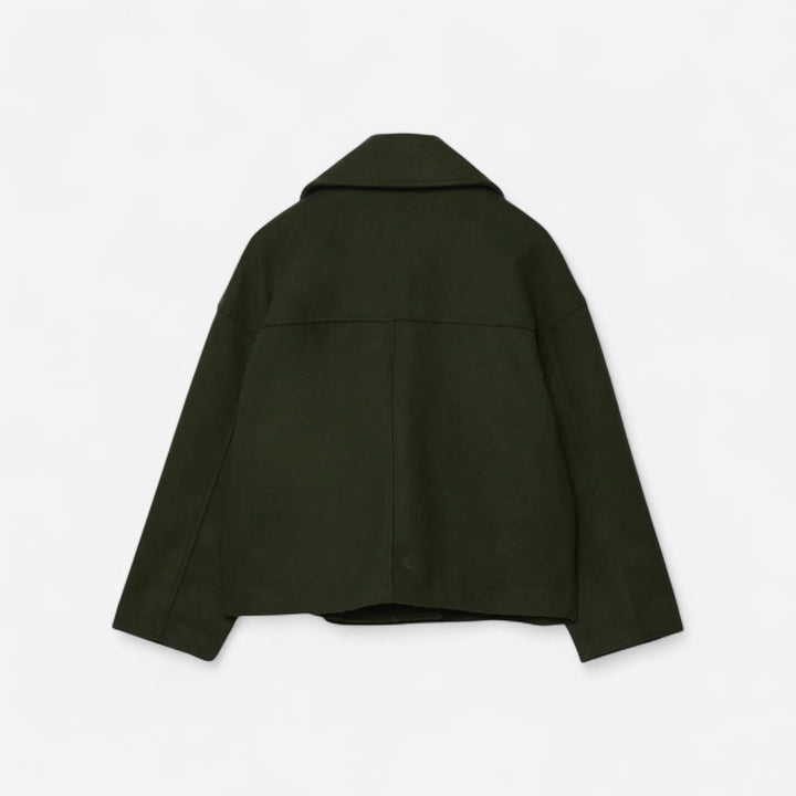 Lorena | Damen Stilvolle Elegante Kurze Mantel mit Knopfen