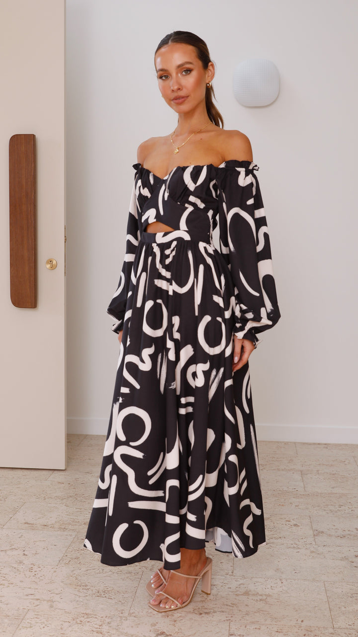 Ingrid | Elegante abito maxi da donna con spalle scoperte