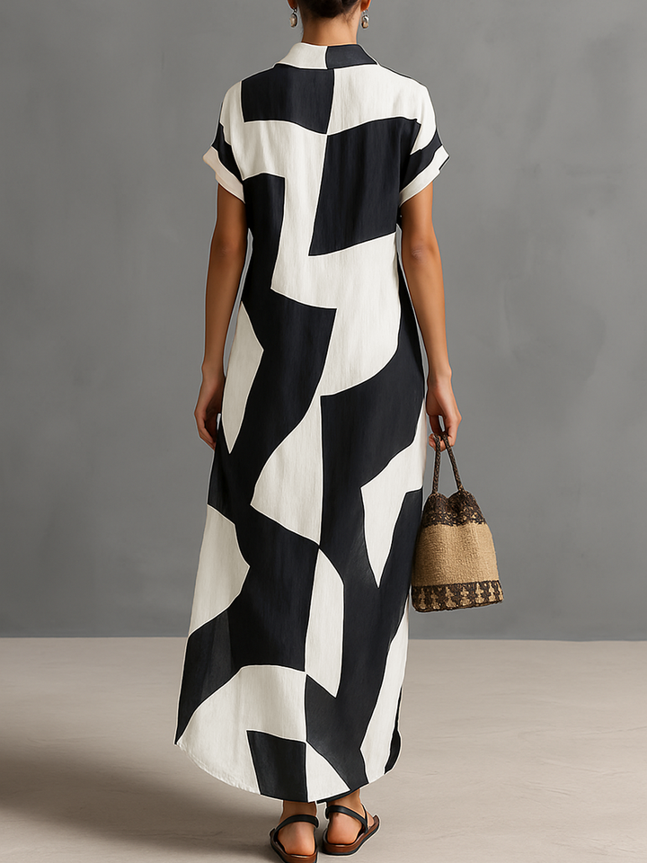 Jasmin | Robe longue imprimée en chemisier pour invitée à un mariage