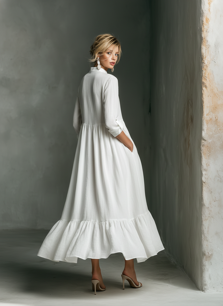 Samantha | Robe longue décontractée à manches longues