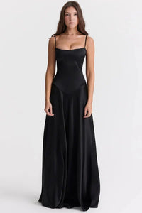Sadie | Elegant Satin Maxi Dress for Women, Wedding Guest