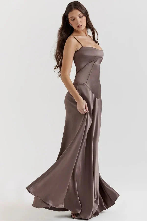 Sadie | Elegant Satin Maxi Dress for Women, Wedding Guest