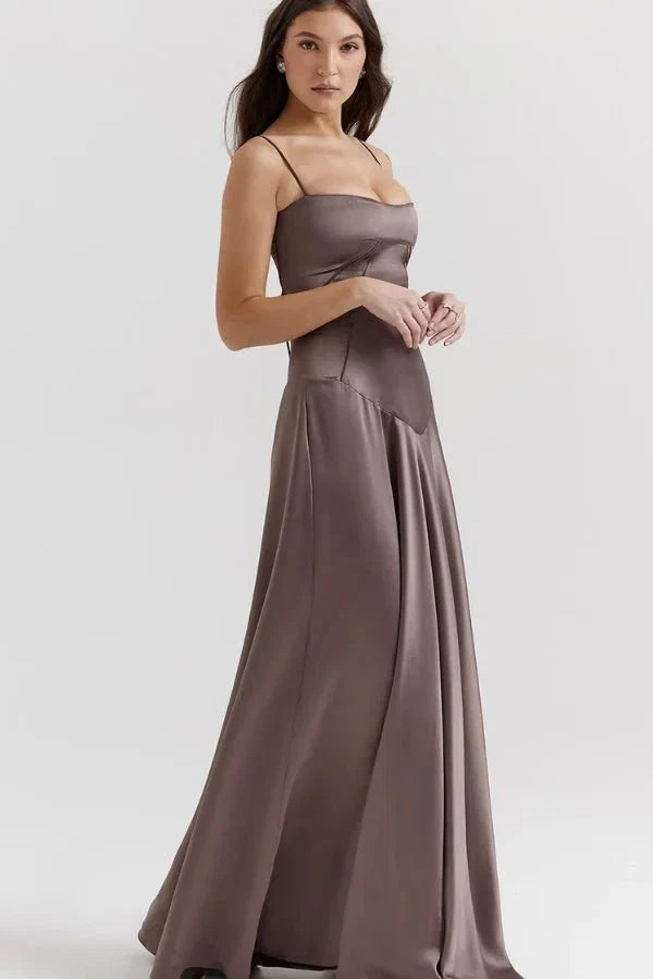 Sadie | Elegant Satin Maxi Dress for Women, Wedding Guest