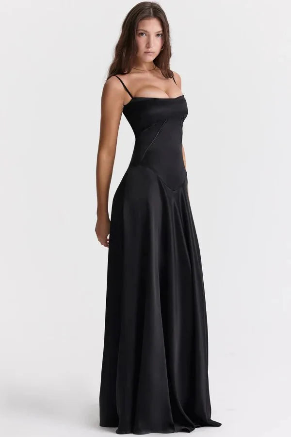 Sadie | Elegant Satin Maxi Dress for Women, Wedding Guest