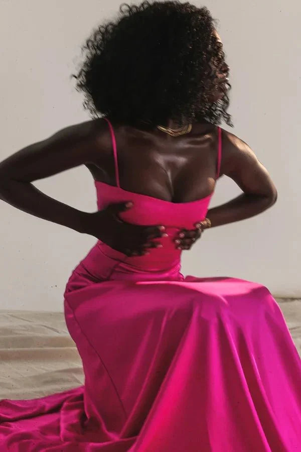 Sadie | Elegant Satin Maxi Dress for Women, Wedding Guest