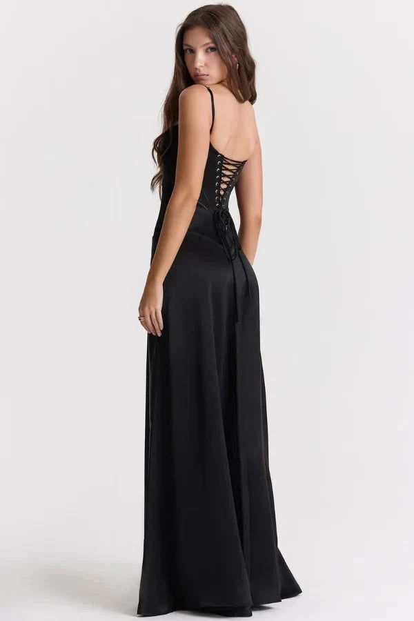 Sadie | Elegant Satin Maxi Dress for Women, Wedding Guest