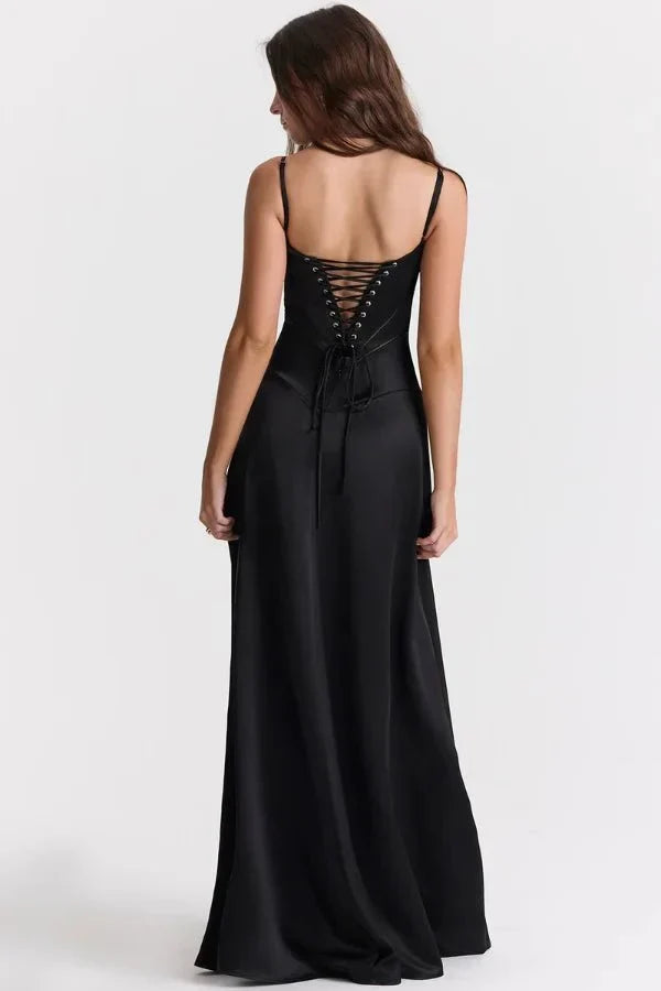 Sadie | Elegant Satin Maxi Dress for Women, Wedding Guest
