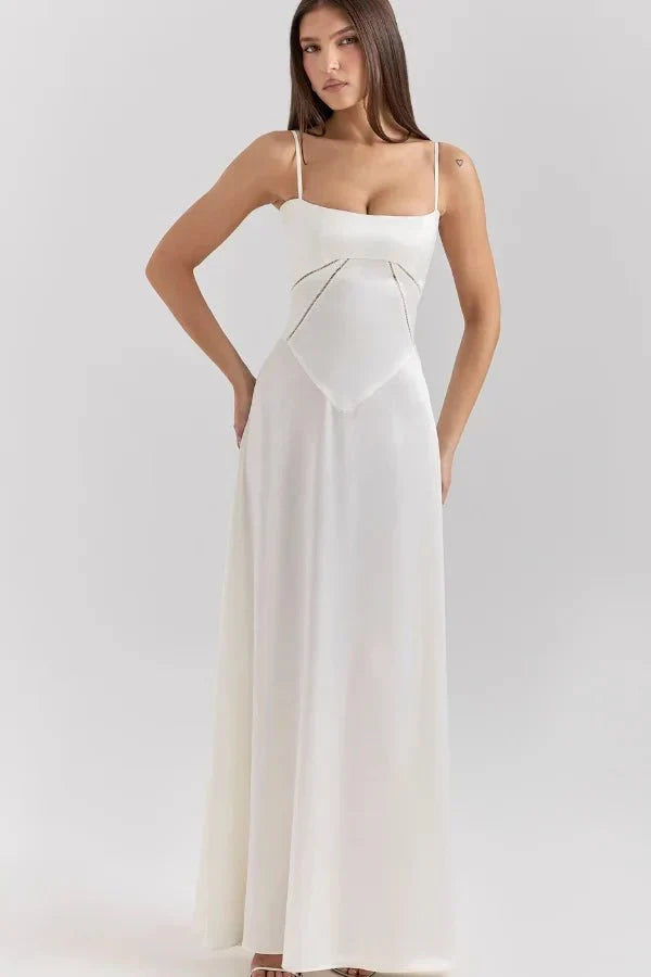 Sadie | Elegant Satin Maxi Dress for Women, Wedding Guest