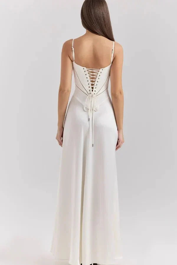 Sadie | Elegant Satin Maxi Dress for Women, Wedding Guest