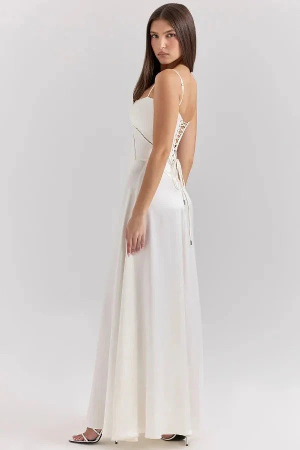 Sadie | Elegant Satin Maxi Dress for Women, Wedding Guest
