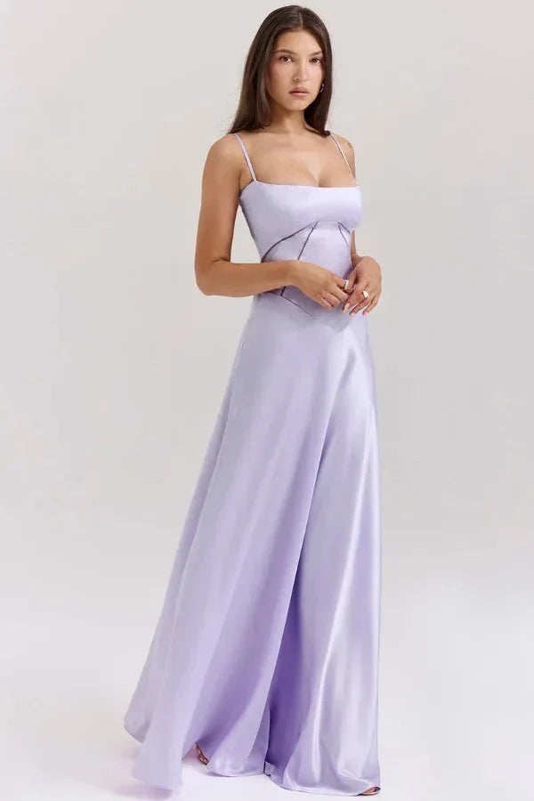 Sadie | Elegant Satin Maxi Dress for Women, Wedding Guest