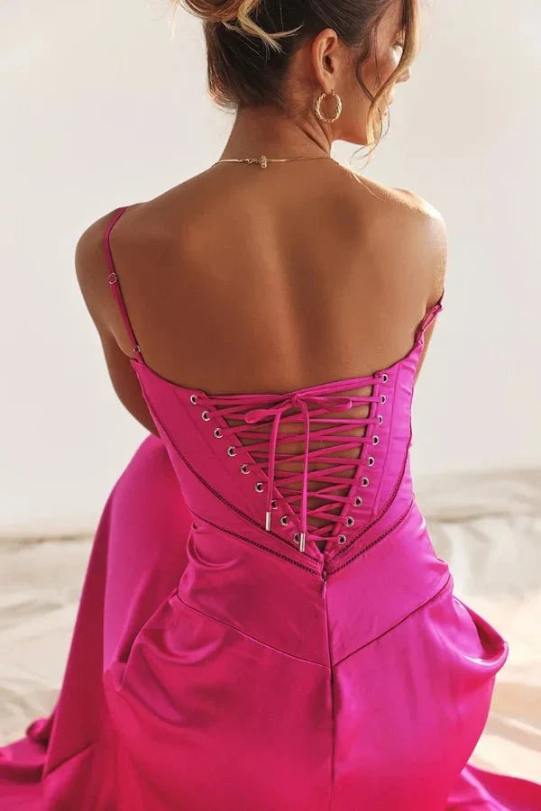 Sadie | Elegant Satin Maxi Dress for Women, Wedding Guest