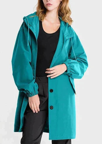 Wiebke | Veste de pluie longue décontractée à boutons femme
