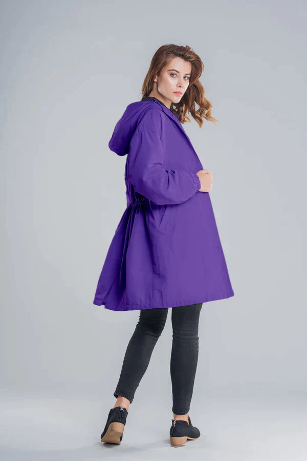 Wiebke | Veste de pluie longue décontractée à boutons femme
