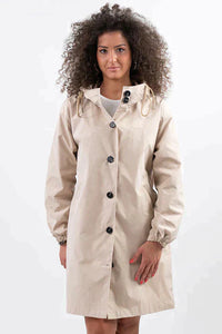 Wiebke | Veste de pluie longue décontractée à boutons femme
