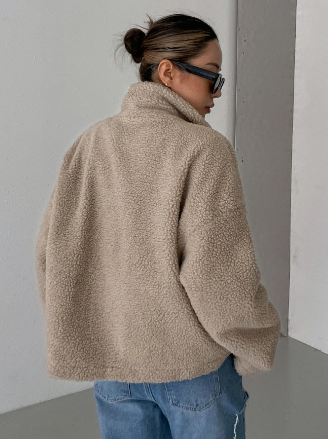 Mira | Damen Lässige Oversized Teddyjacke