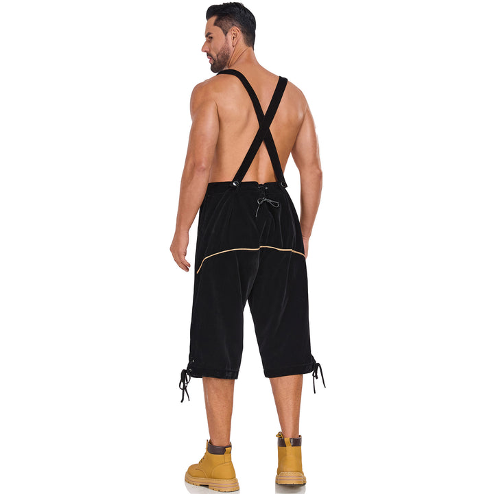 Giovanni | Herren Traditionelle Bestickte Lederhose mit Hosenträgern