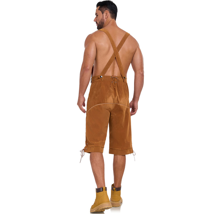 Giovanni | Herren Traditionelle Bestickte Lederhose mit Hosenträgern