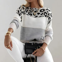 Jasmine | Damen Modischer Pullover mit Leopardenmuster